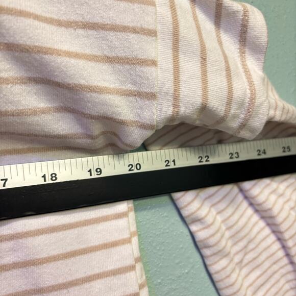Doe & Rae White & Cream Pocket Detailed Striped Long Sleeve Size M - Picture 10 of 11